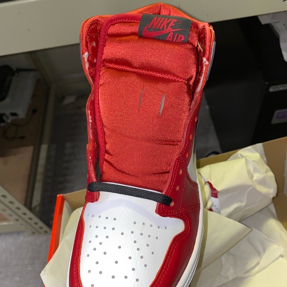 SOLD Retro Jordan 1s OG satin red - Picture 2 of 5